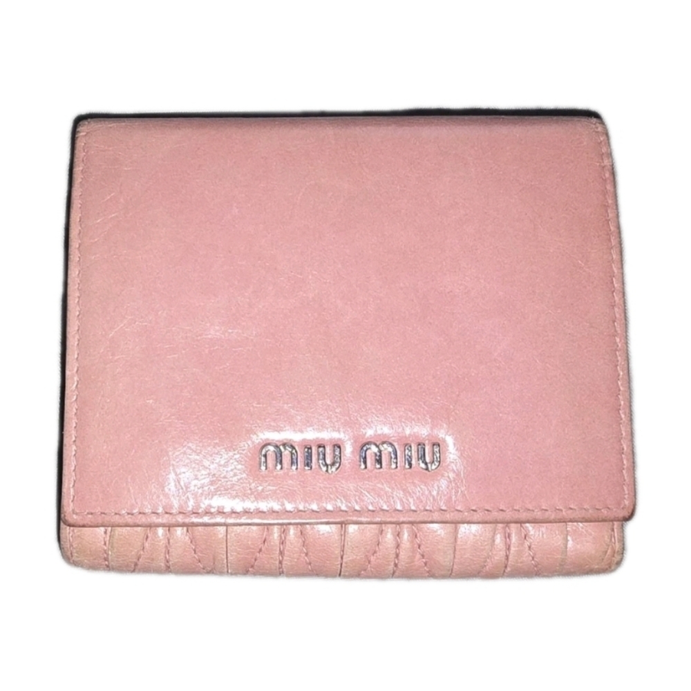 EUC - Miu Miu Pink Leather Trifold Wallet